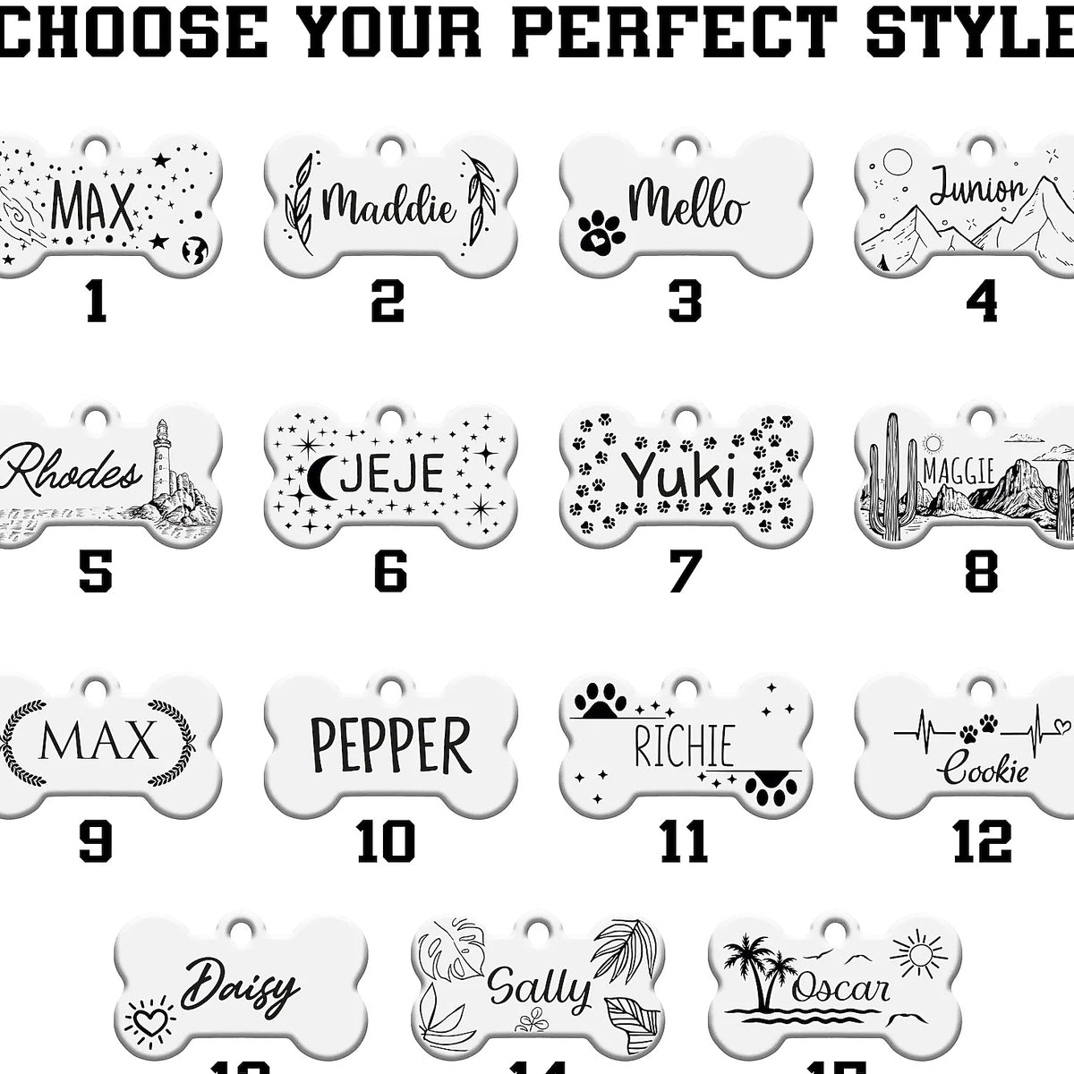 Custom Engraved Pet ID Tag – Personalized Name & Contact Info