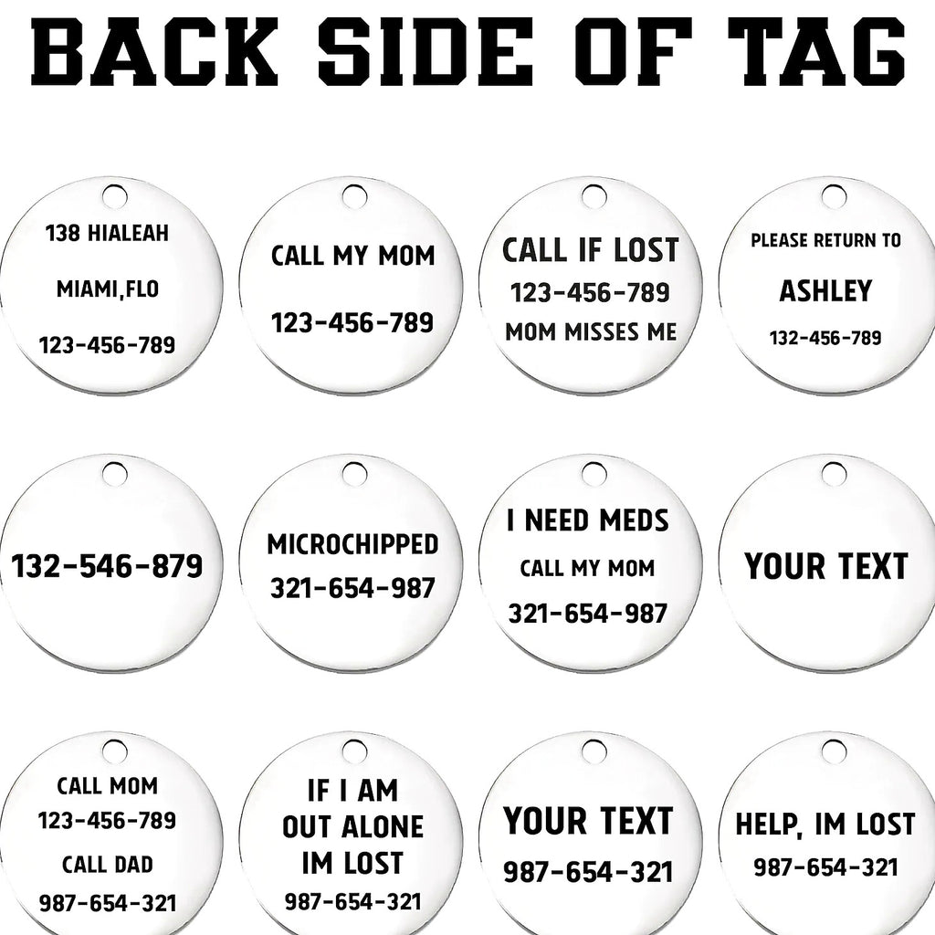 Custom Engraved Pet ID Tag – Personalized Name & Contact Info