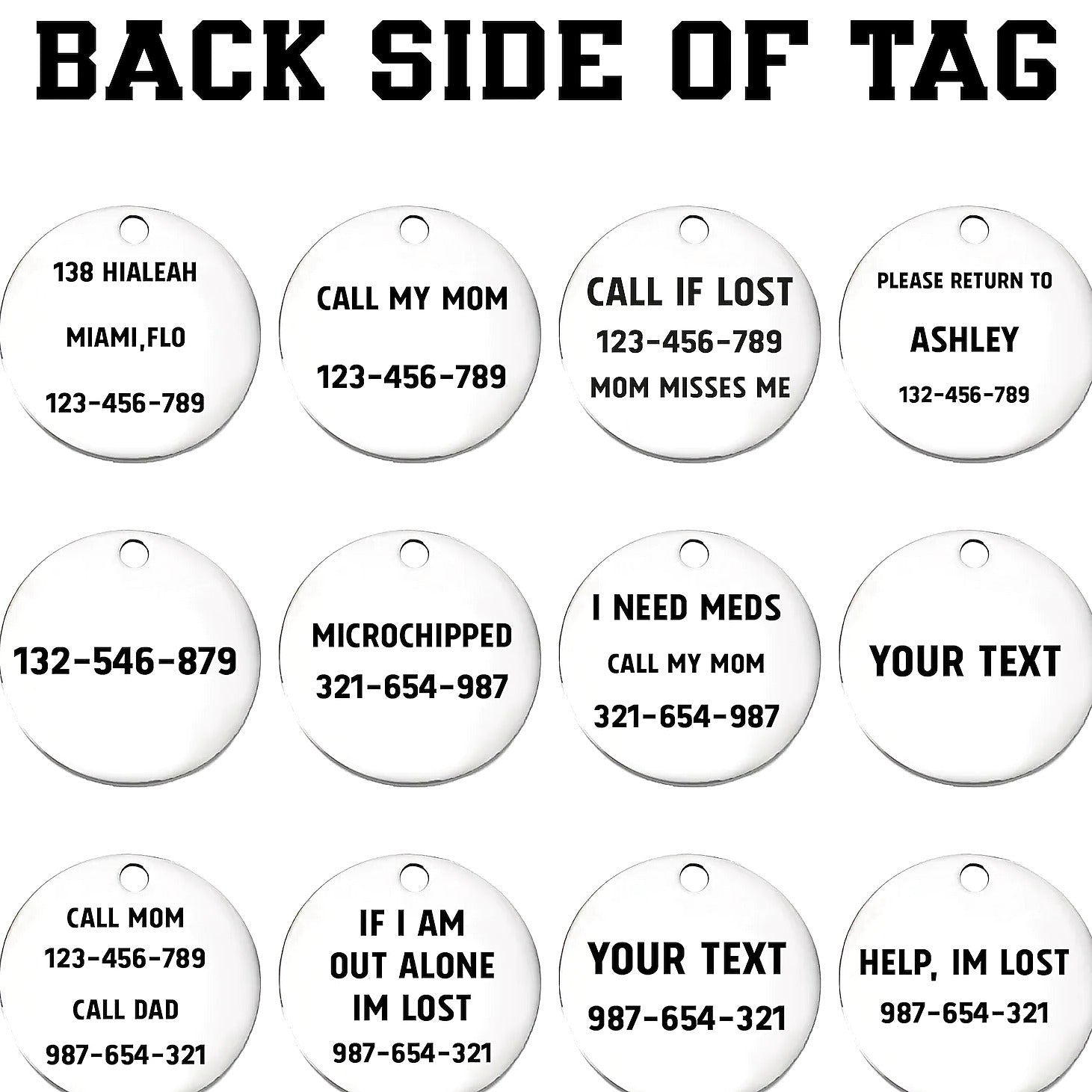 Custom Engraved Pet ID Tag – Personalized Name & Contact Info