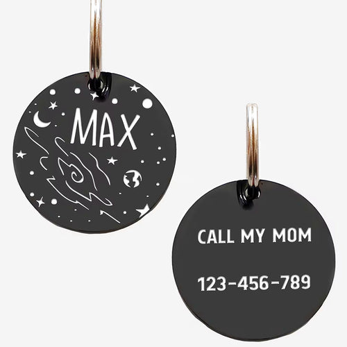 Custom Engraved Pet ID Tag – Personalized Name & Contact Info