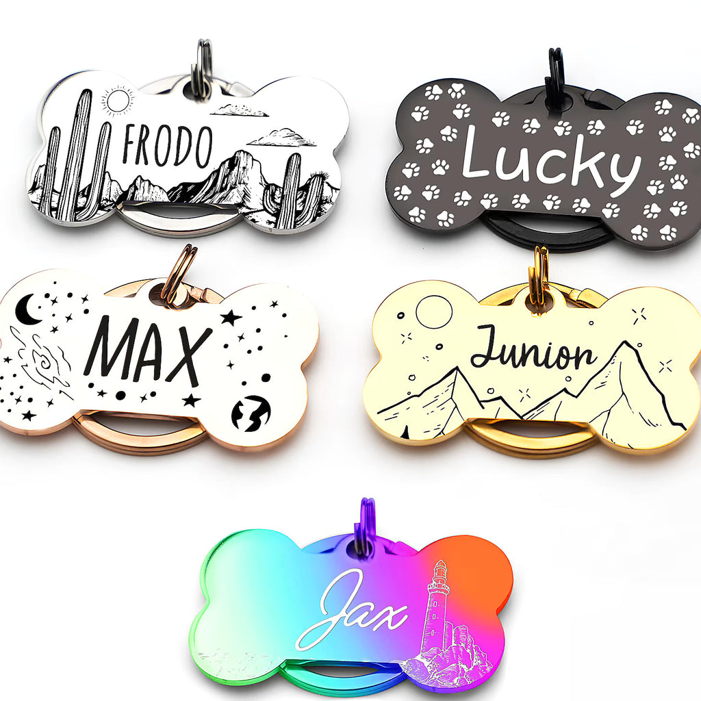 Custom Engraved Pet ID Tag – Personalized Name & Contact Info