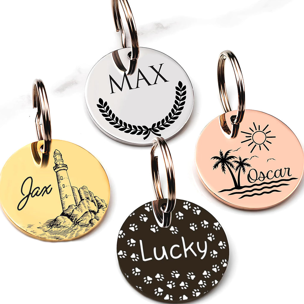 Custom Engraved Pet ID Tag – Personalized Name & Contact Info